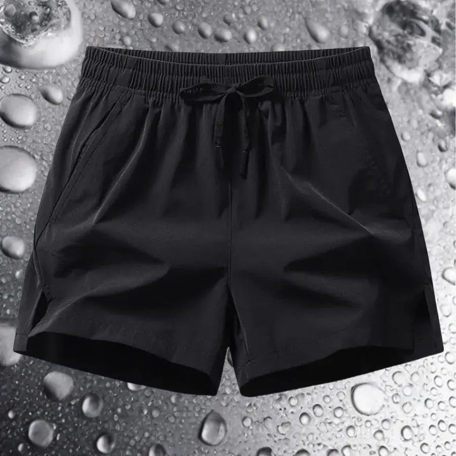 Men's Regular Fit Elastane-Polyester Blend Elastic Drawstring Waist Shorts with Zipper Pocket - Breathable Fabric, Easy to Style, Casual Look, All Seasons Activewear Bottoms for Daily Outdoor Use