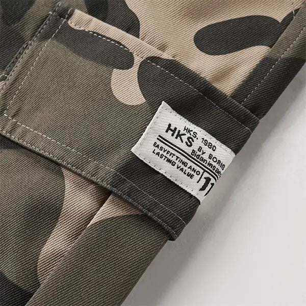 Men’s 3-Pack 7-Inch Cargo Shorts, Vintage Camouflage Army Print Cargo Colorway Menswear, Loose Elastic Waist, Multiple Pockets, Adjustable Bottom for Summer Casual Streetwear, Camouflage Men's Shorts