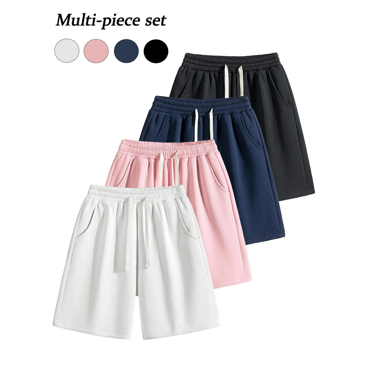 URMCZ Men's Retro Cotton Blend Casual Shorts - Breathable, High-Stretch Drawstring Waistband, Relaxed Straight-Leg, Moisture-Wicking, Plain, Aesthetic, Sporty Chic Unisex Bottoms for Summer Lounging, Workouts