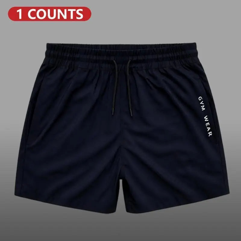 Men's Elastic Shorts Set (3 Packs) - Plain Solid Color, Drawstring Deep Pockets, Pocketed Sides, Elastic Waist, Breathable Athleisure Bottoms for Summer Daily Wear, Gym Use