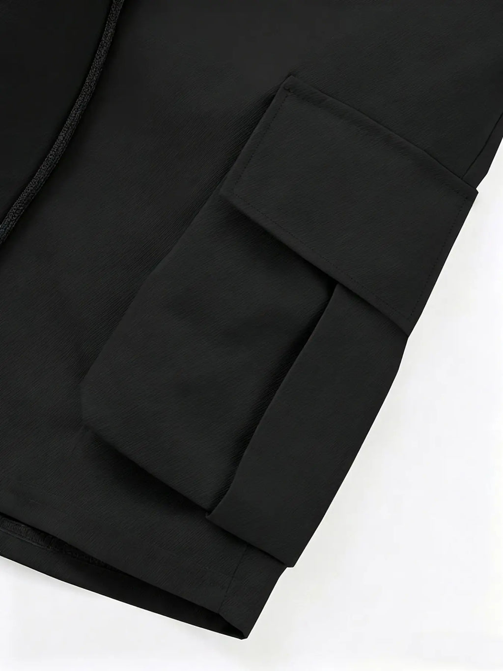 Large Size Men's Fashion Cargo Style Shorts, Plain Polyester Material, Multiple Pockets Design, Non-Elastic, Summer Daily Wear, Casual Streetwear Outdoor Shorts, Menswear