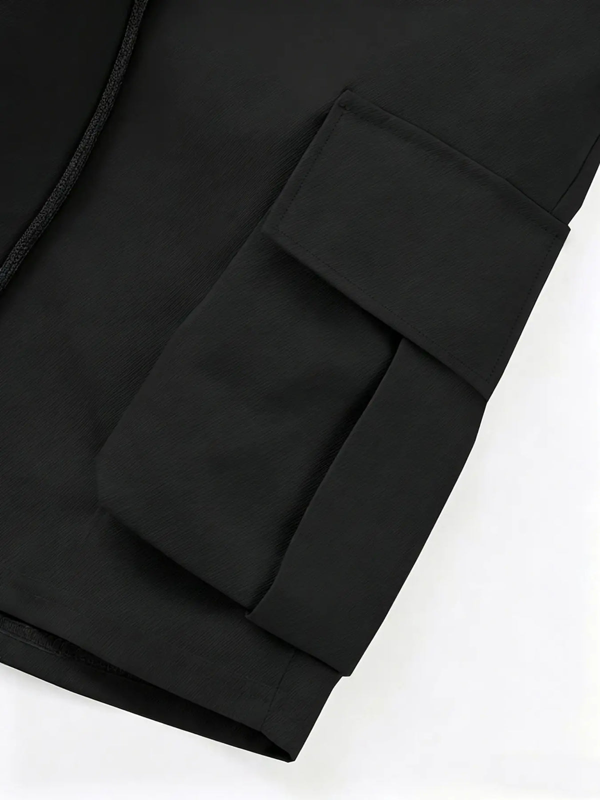 Large Size Men's Fashion Cargo Style Shorts, Plain Polyester Material, Multiple Pockets Design, Non-Elastic, Summer Daily Wear, Casual Streetwear Outdoor Shorts, Menswear