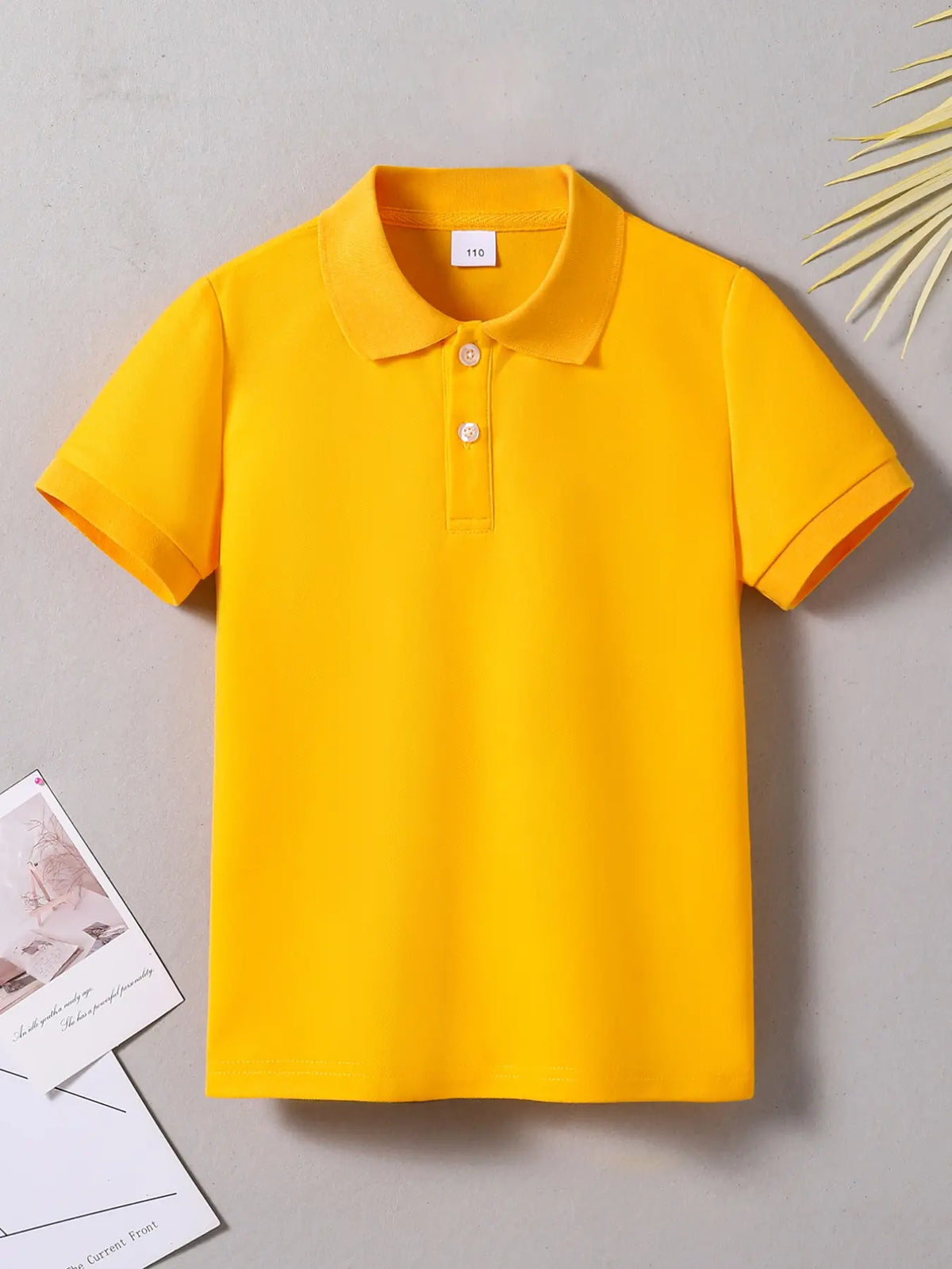 Summer Solid Color Fashion Preppy Short Sleeve Fabric Polo Shirt, Suitable for Casual, Sports, School Activities, Stylish and Comfortable