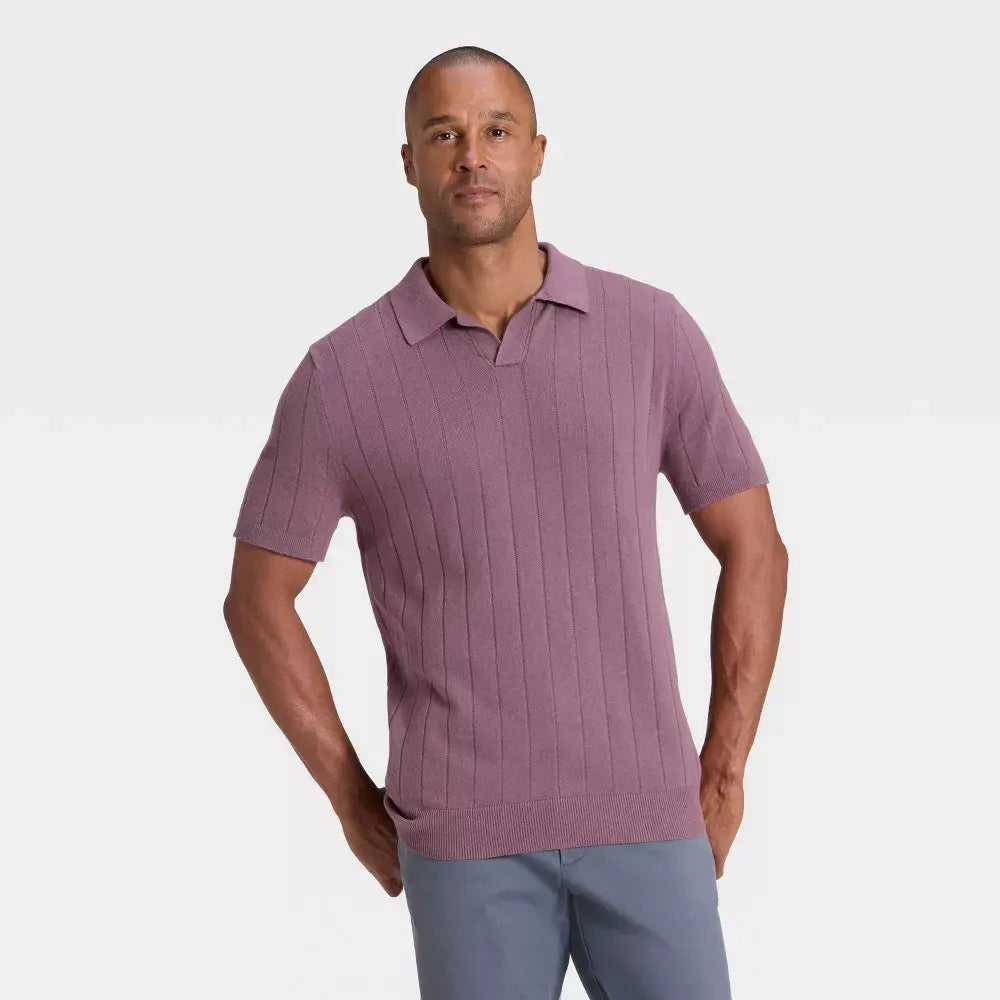 Men's Soft Knit Johnny Collar Polo Sweater - Goodfellow & Co