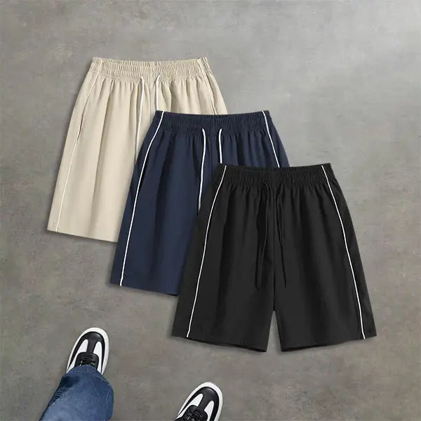 2-Pack Men’s Summer Striped Casual Shorts – Loose Fit, Versatile Athletic Style