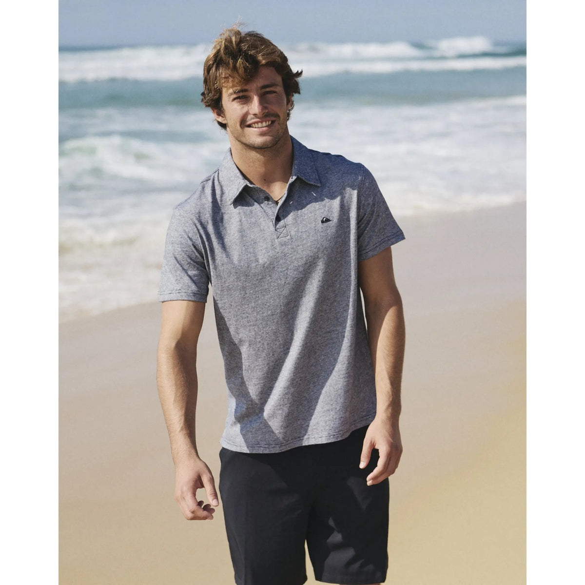 Quiksilver | Sunset Cruise Polo Shirt | Men's 100% Cotton Embroidered Logo Breathable | Sun Protection & Everyday Wear Boxy Polo Casual