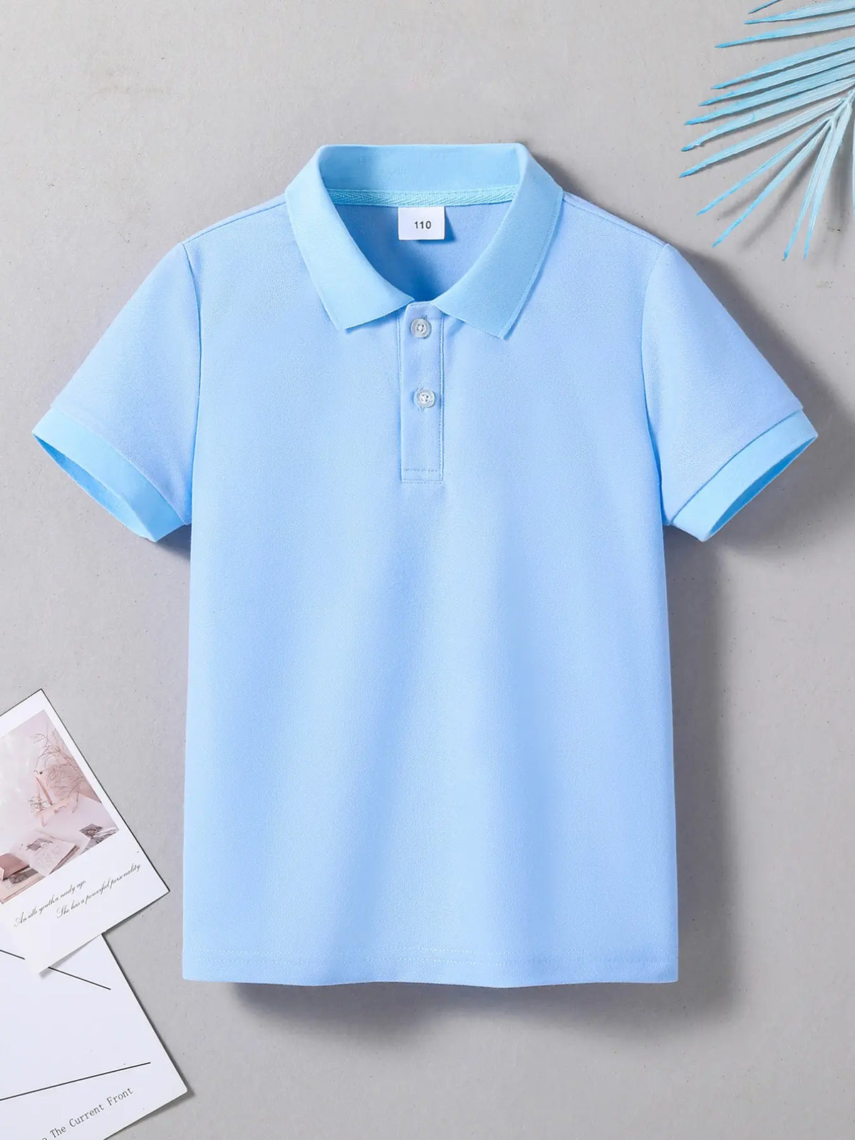 Summer Solid Color Fashion Preppy Short Sleeve Fabric Polo Shirt, Suitable for Casual, Sports, School Activities, Stylish and Comfortable