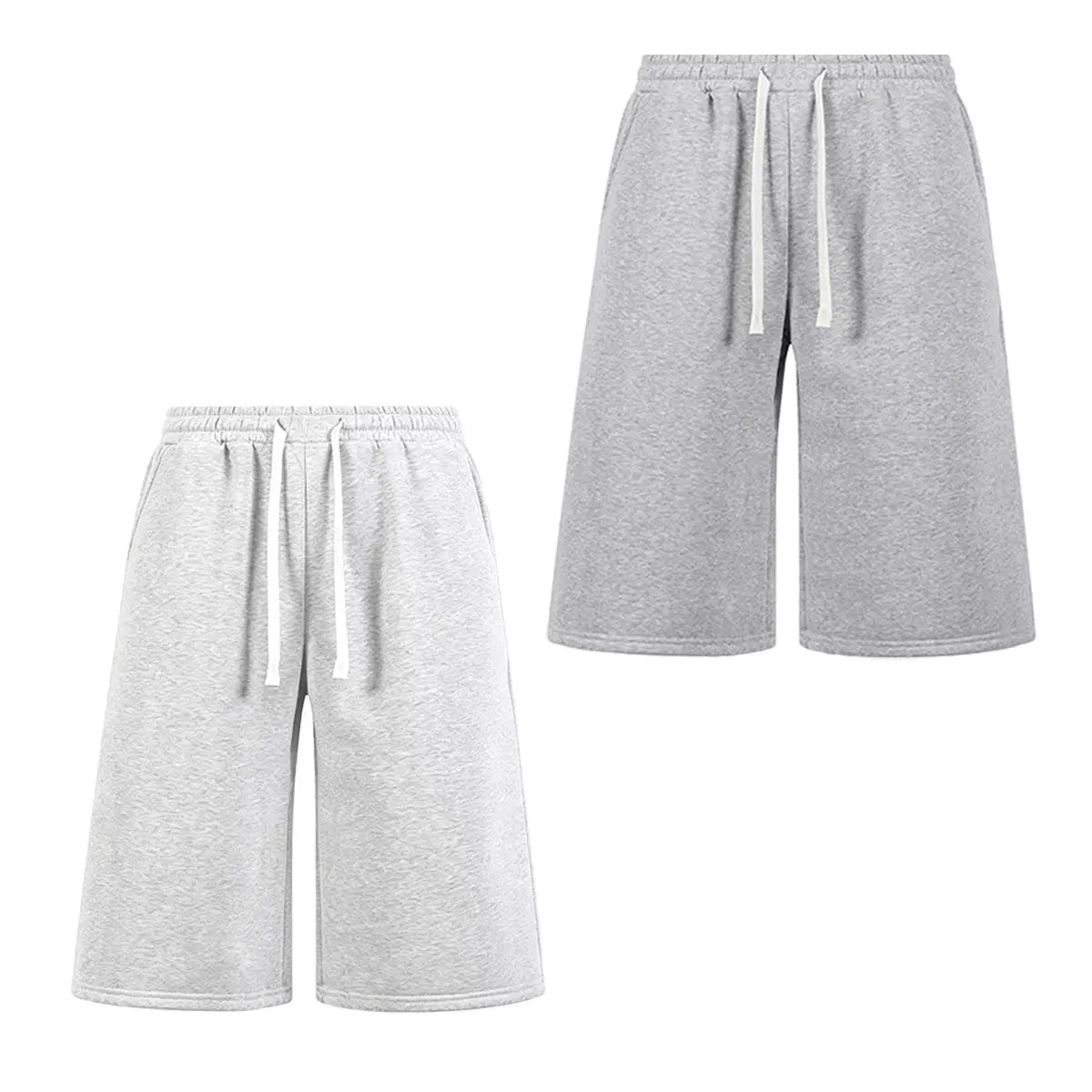 Men’s H-Type Fitted Cut Knit Capri Wide-Leg Shorts, Elastic Waistband with Drawstring, Adjustable Fit, Solid Color, Soft Comfortable, Pockets, for Casual/Athletic Wear, Available in Pink (Pairs with Sneakers)/Beige