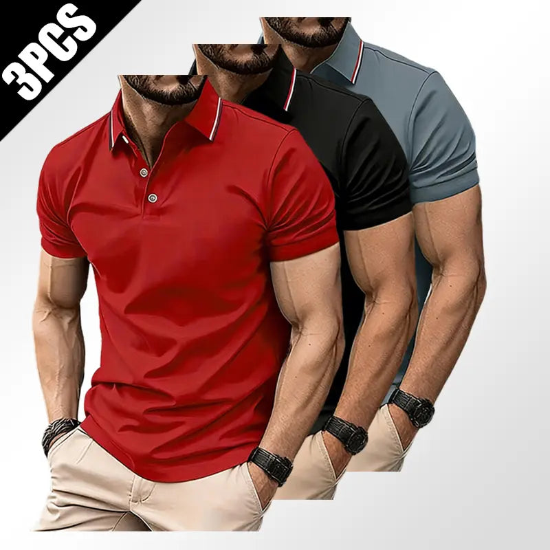 Men/Women's Ice Silk Touch Short Sleeved T-shirt Unisex Solid Color Casual Business Comfortable Polo