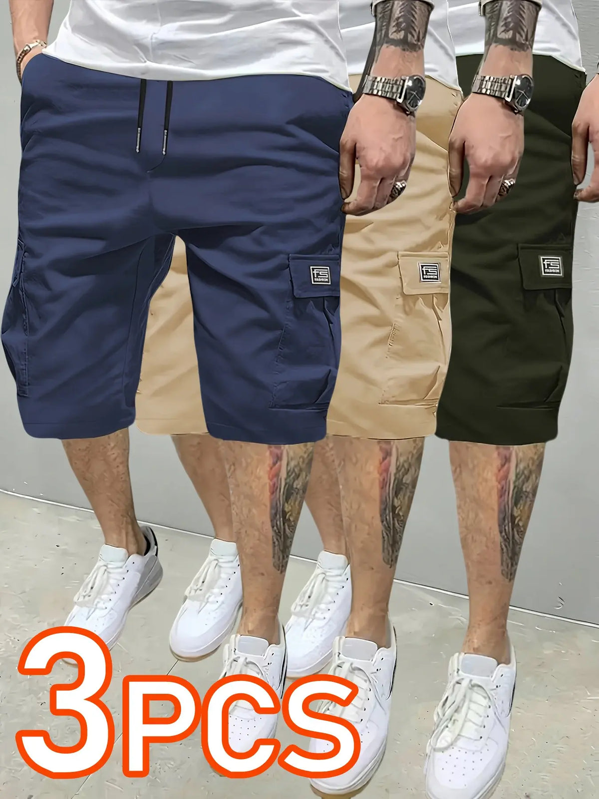 Men's Solid Color Flap Pocket Cargo Shorts Fabric, Regular Fit Casual Fashion Comfy Shorts for Summer, Men's Sportswear Bottoms for Daily Wear