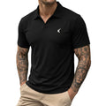 JMIERR Mens Casual Polo Shirt Summer Buttonless Short Sleeve Moisture Wicking Quick Dry Henley Golf Shirts