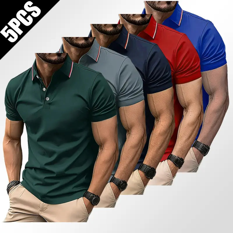 Men/Women's Ice Silk Touch Short Sleeved T-shirt Unisex Solid Color Casual Business Comfortable Polo