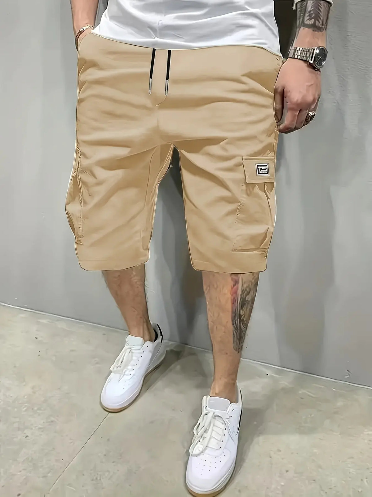 Men's Solid Color Flap Pocket Cargo Shorts Fabric, Regular Fit Casual Fashion Comfy Shorts for Summer, Men's Sportswear Bottoms for Daily Wear