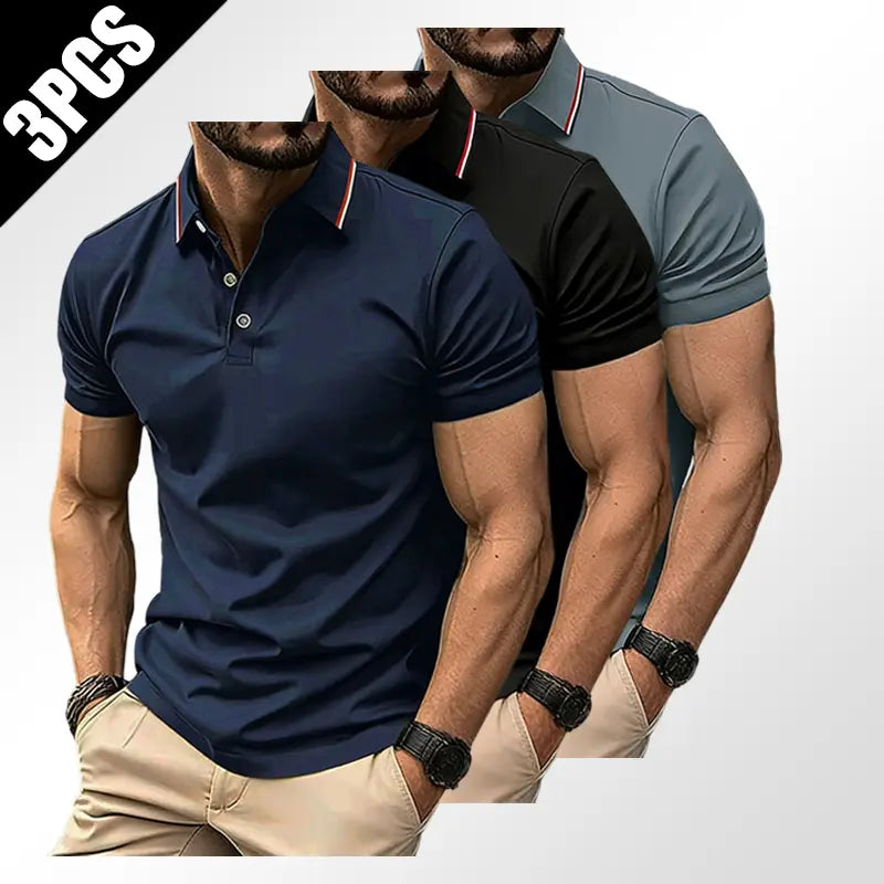 Men/Women's Ice Silk Touch Short Sleeved T-shirt Unisex Solid Color Casual Business Comfortable Polo