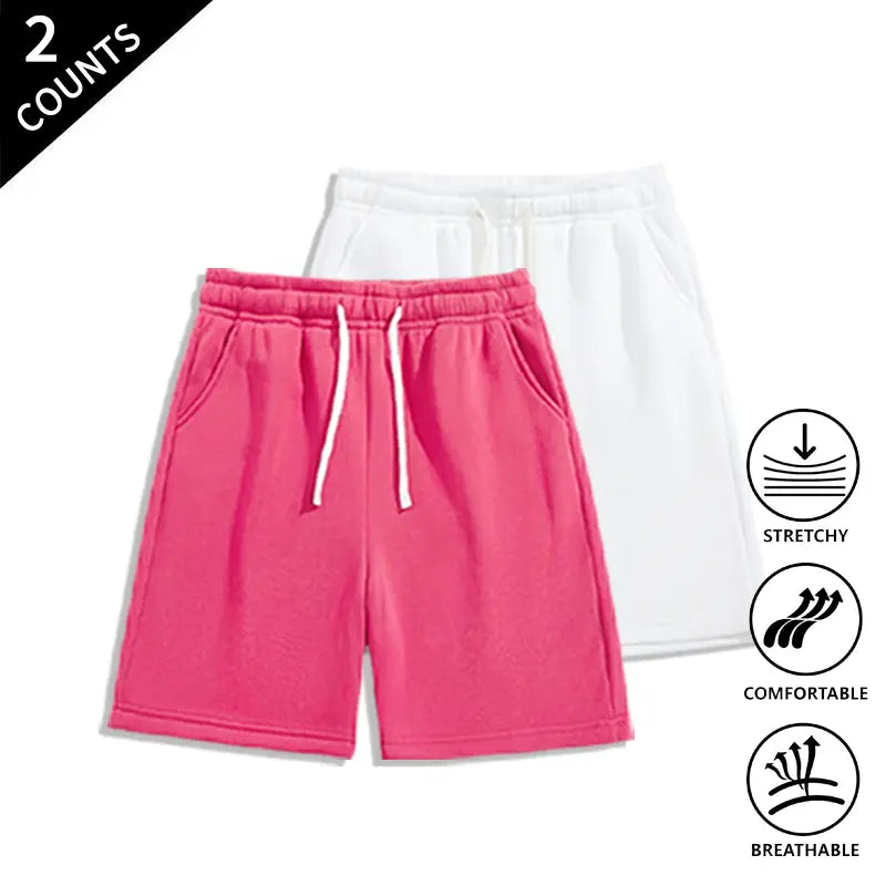 Men’s 2-Pack Loose Fit Sweat Shorts - Extra Baggy, Low-Rise Baggy, Lounge, Trendy Streetwear with Relaxed Ease, Comfortable, Breathable for Casual Menswear Outfits, Extra Baggy Men's Shorts, Lounge Men's Shorts