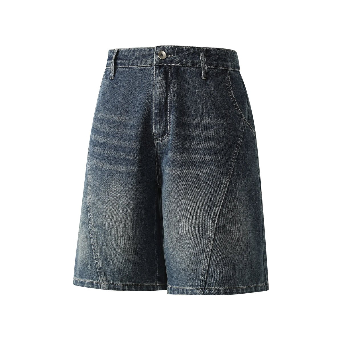 Men's 3-Pack Washed Denim Bermuda Shorts Outfits Set - Loose-Fit, Breezy Cut, Knee-Length, Breathable, Machine Wash, Sporty Casual for Outdoor, Everyday Wear