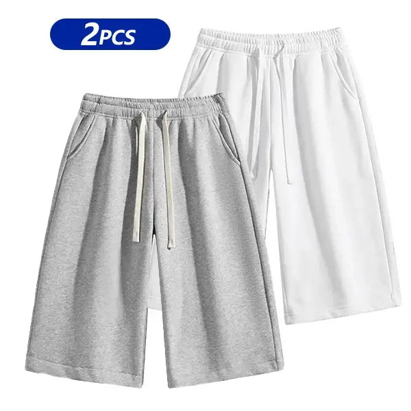 Men's Plain Stylish Belted Bermuda Shorts - Activewear, Solid-Color Athletic Casual Bottoms with Pockets, Breathable Spring-Summer Menswear