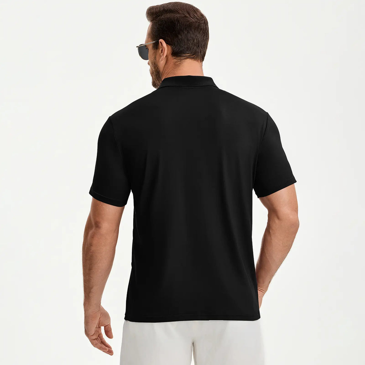 JMIERR Mens Casual Polo Shirt Summer Buttonless Short Sleeve Moisture Wicking Quick Dry Henley Golf Shirts