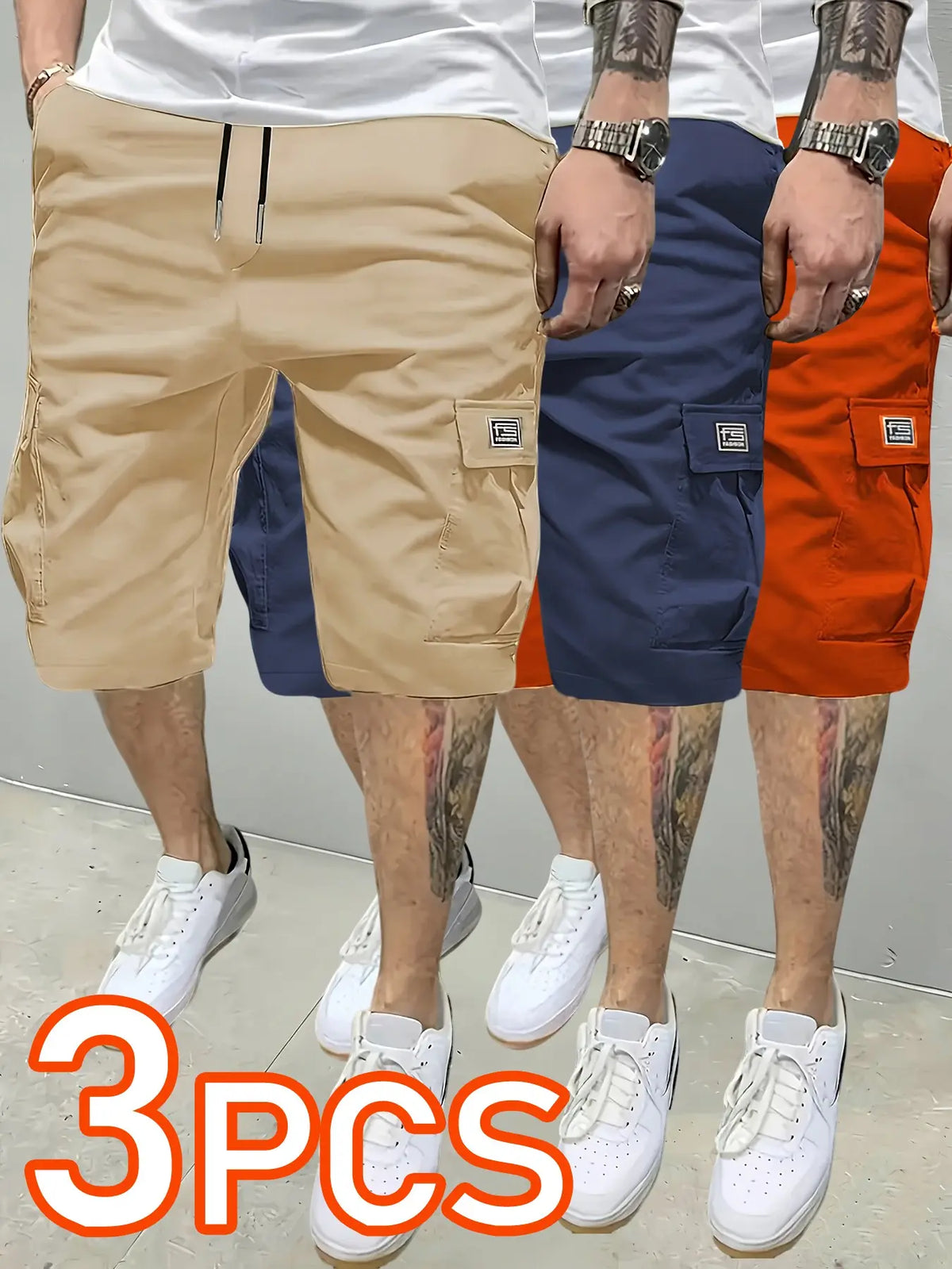 Men's Solid Color Flap Pocket Cargo Shorts Fabric, Regular Fit Casual Fashion Comfy Shorts for Summer, Men's Sportswear Bottoms for Daily Wear