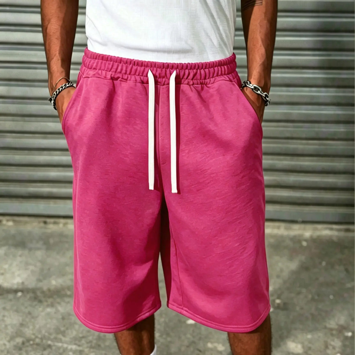 Casual men's cotton shorts, fashionable summer men's clothing, comfortable daily street wear