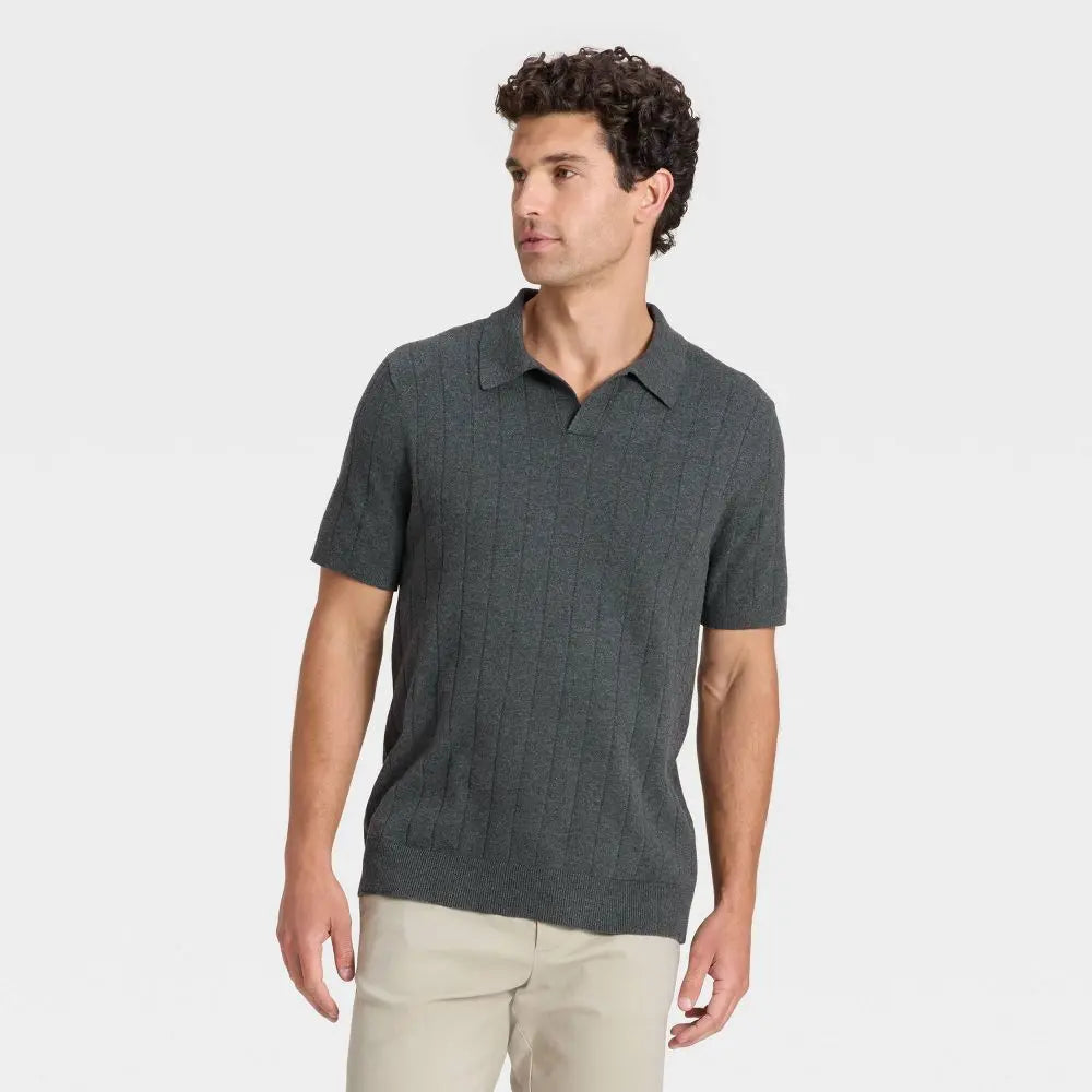 Men's Soft Knit Johnny Collar Polo Sweater - Goodfellow & Co