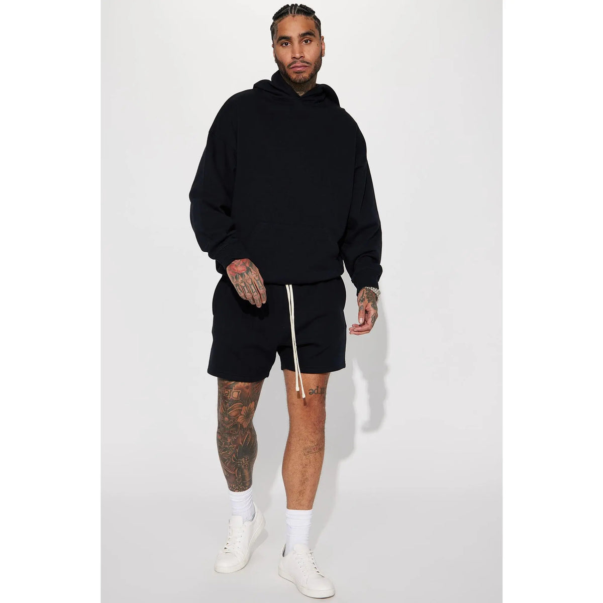 Tyson Oversize Heavyweight Sweat Shorts - Black