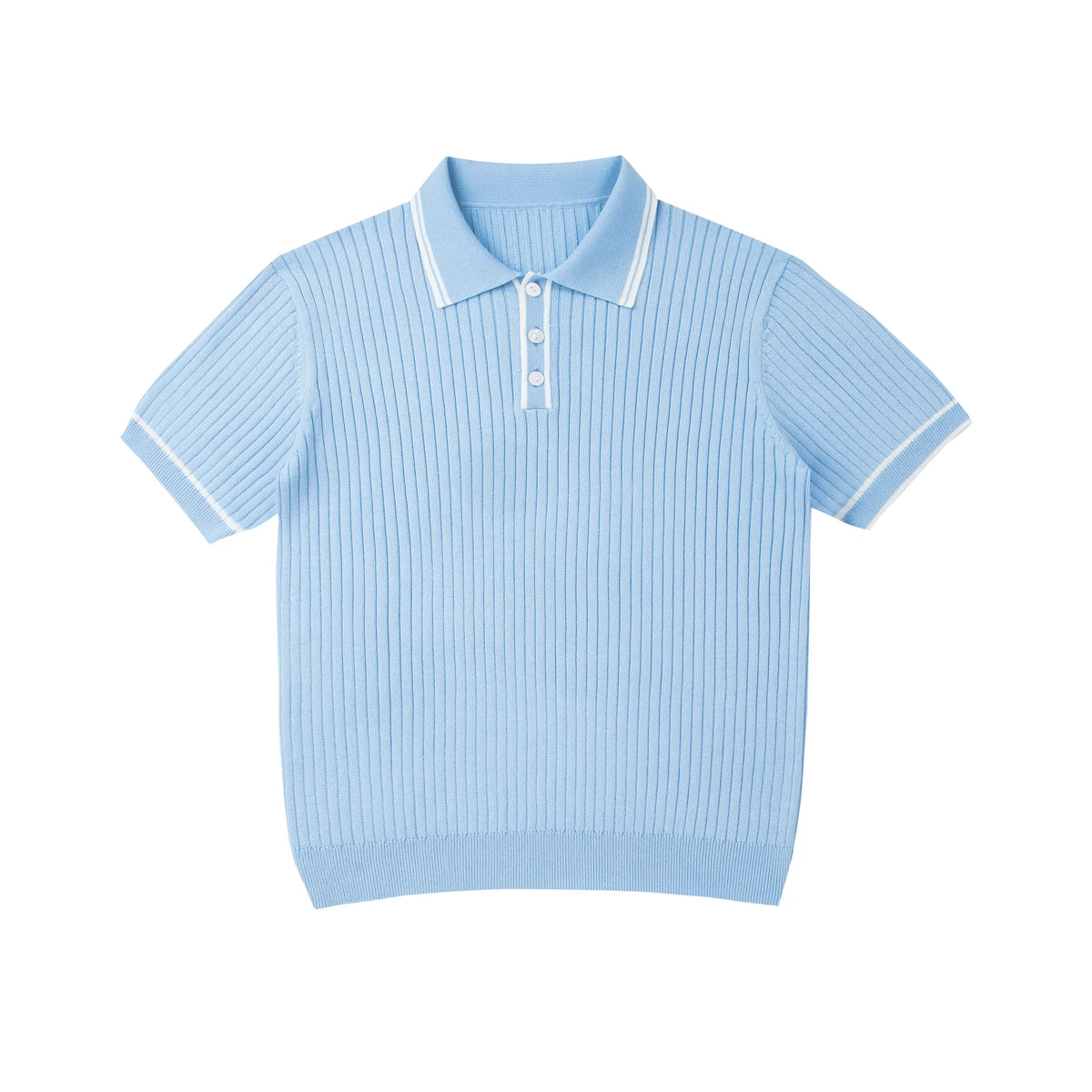 Men's Vintage Ribbed Knit Stripe Fitted Polo Shirt - Short-Sleeve, Slim Fit, Contrast Tipped Collar, Breathable Classic Casual T-Shirts for All Seasons, Old Money Aesthetic Golf Wear