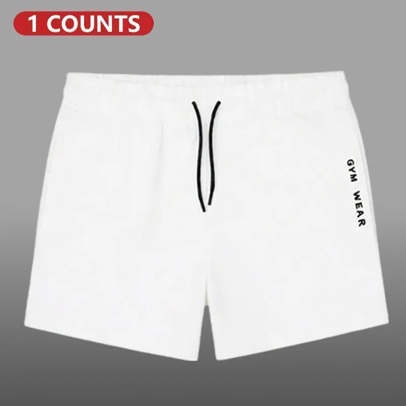 Men's Elastic Shorts Set (3 Packs) - Plain Solid Color, Drawstring Deep Pockets, Pocketed Sides, Elastic Waist, Breathable Athleisure Bottoms for Summer Daily Wear, Gym Use