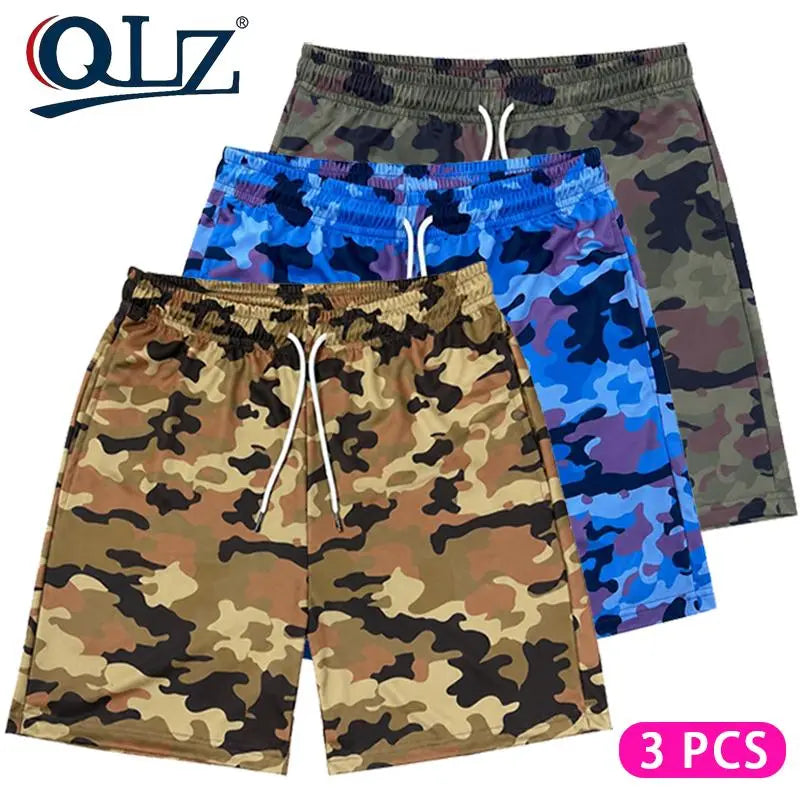 3pcs Men's Camo Print Shorts, Regular Fit Casual Street Shorts for Summer, Men's Bottoms for Daily Wear, Casual Streetwear Shorts