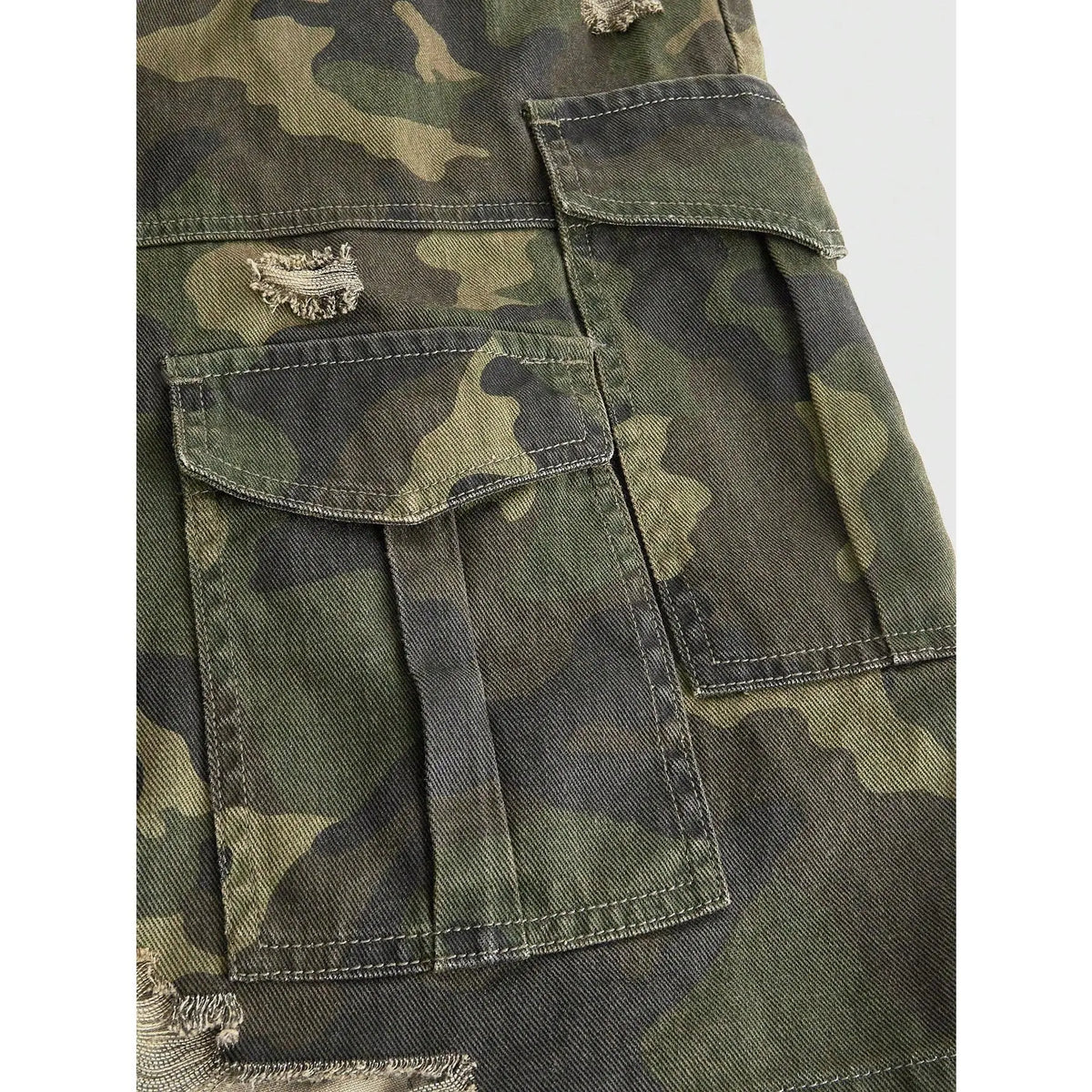 Men's Camouflage Distressed 3/4 Baggy Shorts Jorts Summer Streetwear Outfits
