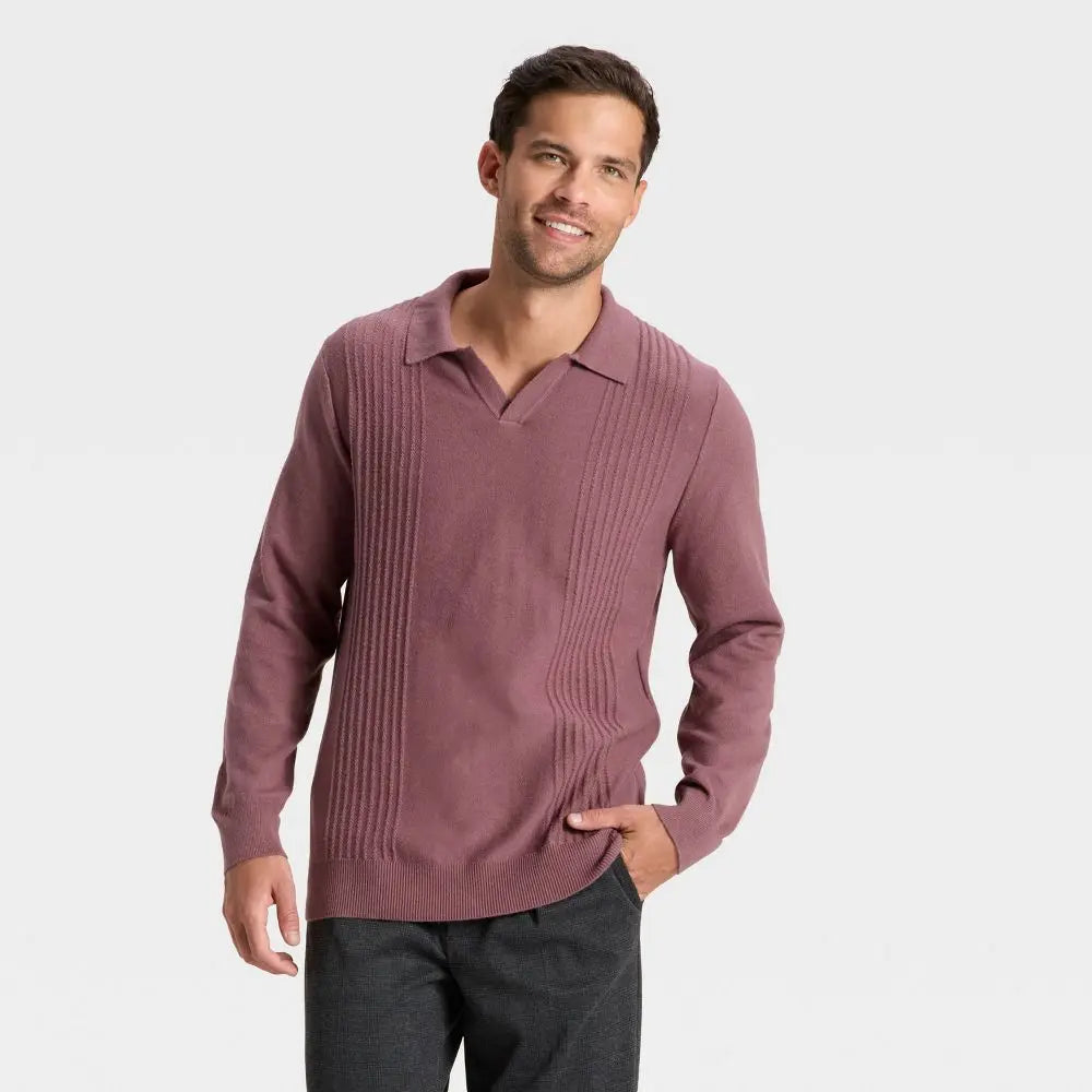 Men's Soft Knit Johnny Collar Polo Sweater - Goodfellow & Co