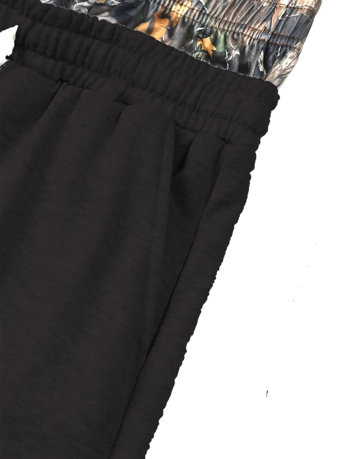 Men's Gothic Print Camouflage Waist Summer Shorts, Casual Loose Short, Casual Fashion West Coast Style Five-Quarter Pants, Unisex Daily Wear