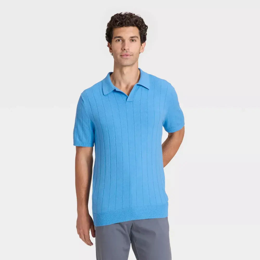 Men's Soft Knit Johnny Collar Polo Sweater - Goodfellow & Co