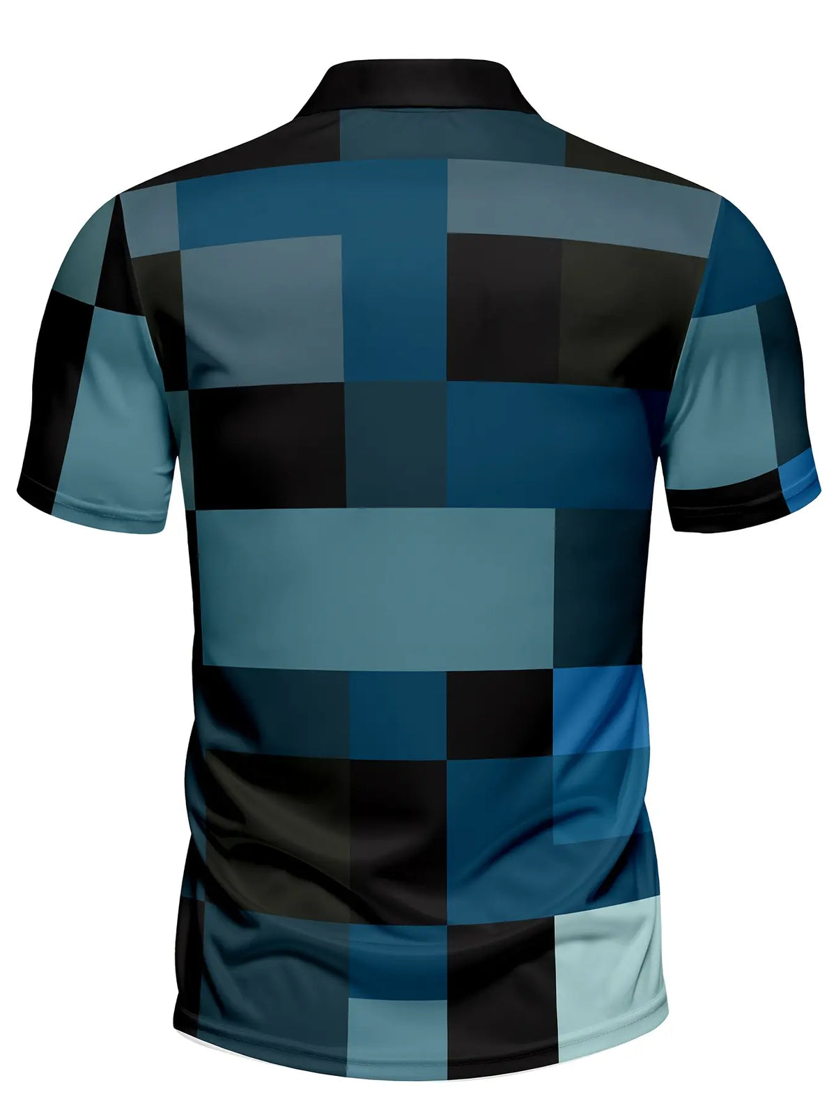 Men's Printed Color Blocked Casual Menswear Short Sleeved Buttoned Polo Shirt Collared Polo Shirts Summer Polos
