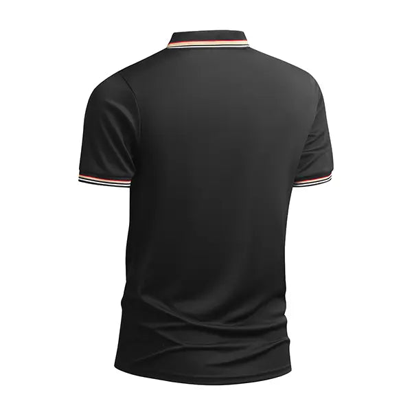 Men's 5-Pack Knit Striped Collar Short-Sleeve Fitted Polo Shirts - Slim Fit, Classic Button Front, Polyester Fabric, Breathable Moisture-Wicking Drip Dry, Cold Wash, Work Outdoor Tops, Menswear