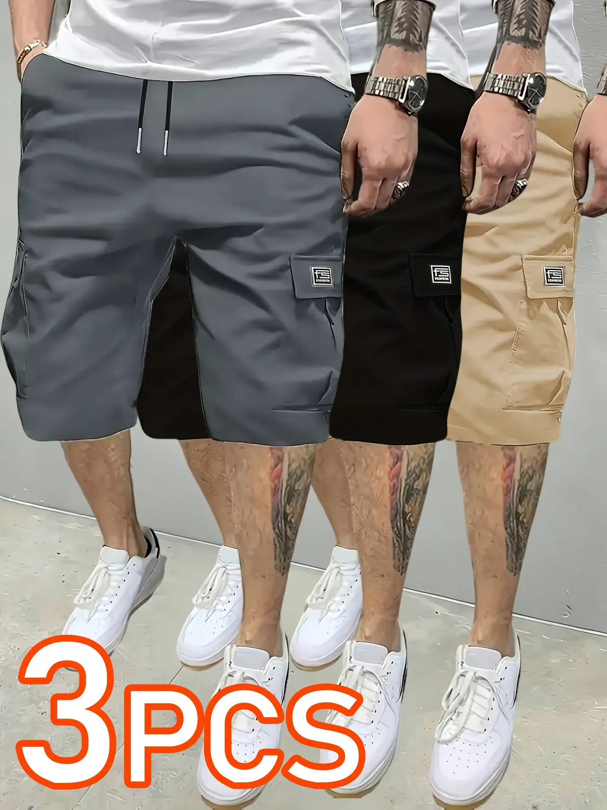 Men's Solid Color Flap Pocket Cargo Shorts Fabric, Regular Fit Casual Fashion Comfy Shorts for Summer, Men's Sportswear Bottoms for Daily Wear