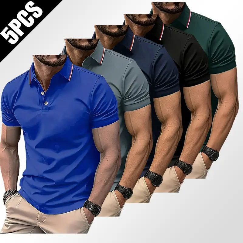 Men/Women's Ice Silk Touch Short Sleeved T-shirt Unisex Solid Color Casual Business Comfortable Polo