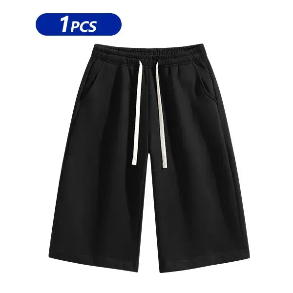 Men's Plain Stylish Belted Bermuda Shorts - Activewear, Solid-Color Athletic Casual Bottoms with Pockets, Breathable Spring-Summer Menswear