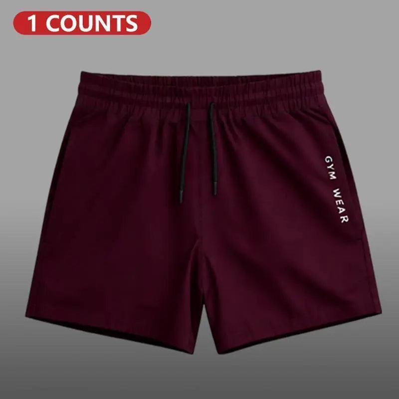 Men's Elastic Shorts Set (3 Packs) - Plain Solid Color, Drawstring Deep Pockets, Pocketed Sides, Elastic Waist, Breathable Athleisure Bottoms for Summer Daily Wear, Gym Use