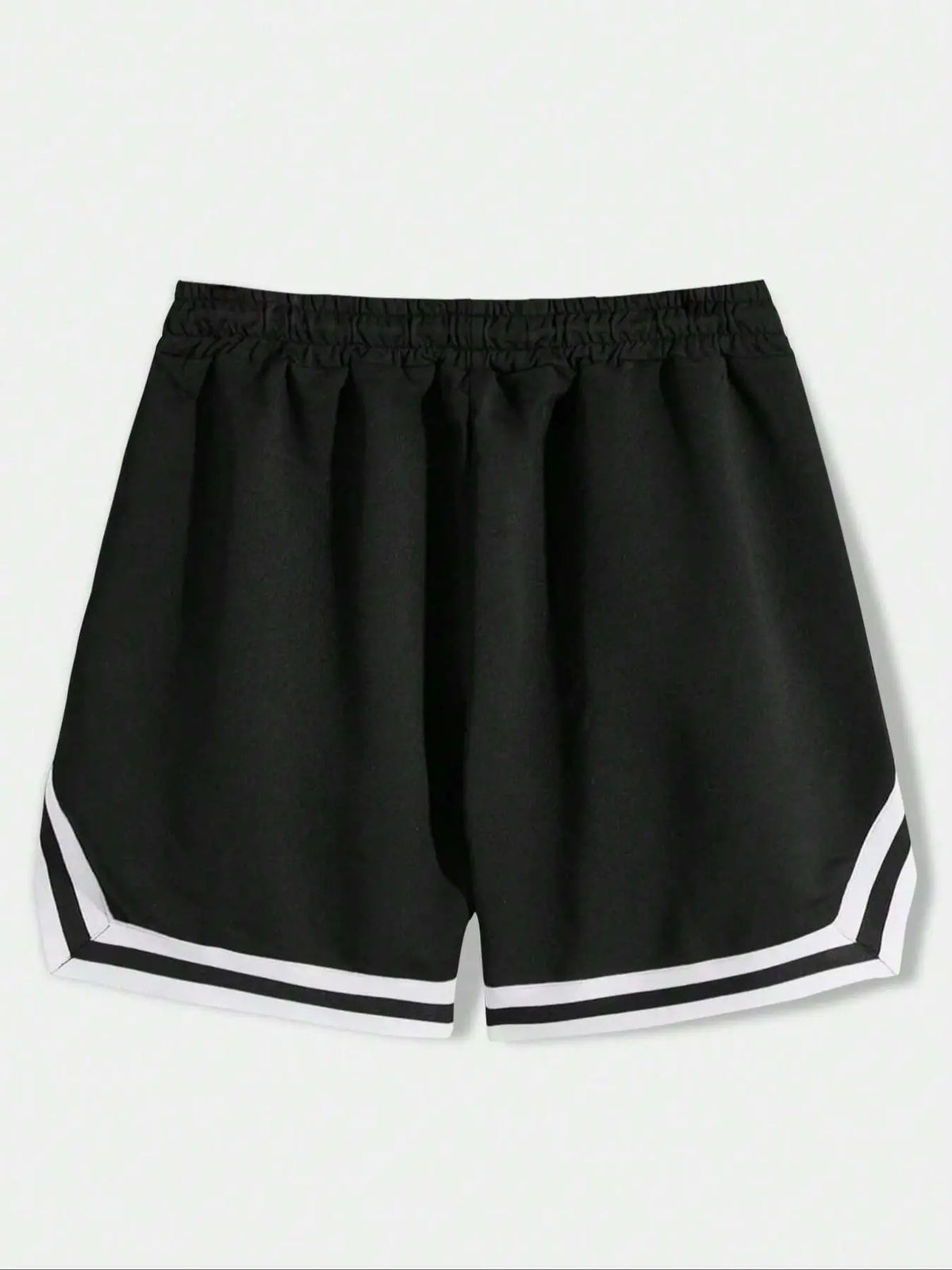 Men's Letter Print Drawstring Waist Shorts, Street Fashion Casual Loose Contrast Tape Straight Leg Shorts for Daily Outdoor Wear, Summer Bottoms for Men, Casual Streetwear Shorts, Drawstring Waistband Shorts, Street Style Shorts