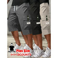 Men's plus size summer work pants elastic drawstring waist circumference, multiple pockets and letter patches, regular mid waist non elastic fabric, opaque, suitable for daily and casual wear, Father's Day gift casual pants for summer