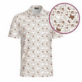 Men's White Brown Western Performance Golf Polo Shirt Made in USA