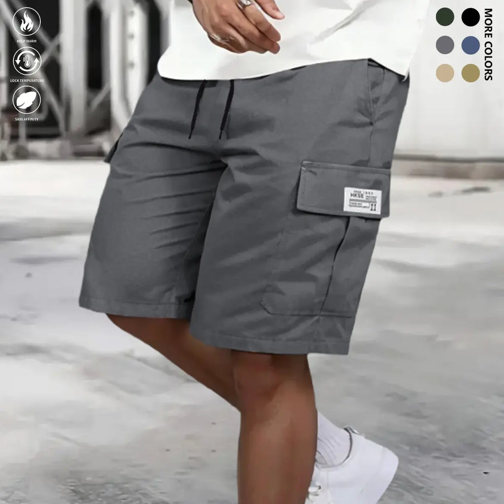 Men's 3-Pack Cargo Shorts Bundle (Black+Gray+Khaki) - Heavy-Duty Ripstop Fabric, Utility Pockets, Adjustable Waist, Fitted Cut, Workout Ready - Men's Clothing for Hiking, Construction Use, Size M