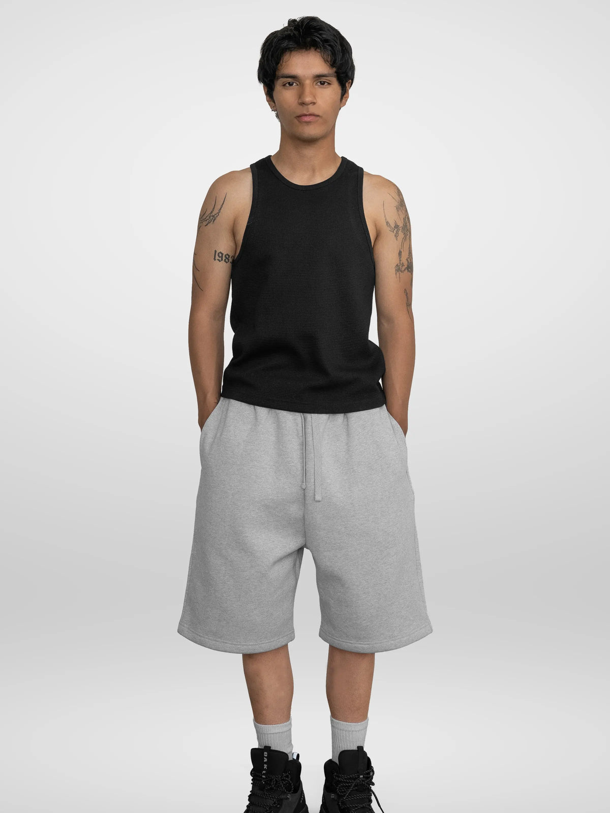 'Heather Grey' Baggy Sweat Shorts