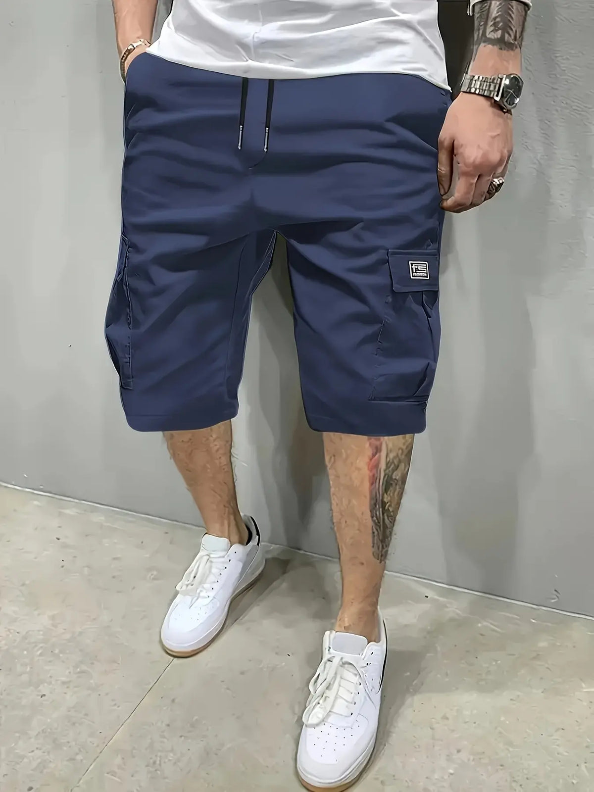 Men's Solid Color Flap Pocket Cargo Shorts Fabric, Regular Fit Casual Fashion Comfy Shorts for Summer, Men's Sportswear Bottoms for Daily Wear