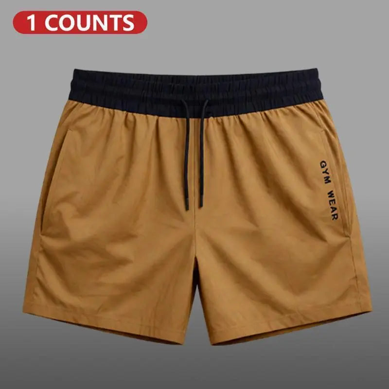 Men's Elastic Shorts Set (3 Packs) - Plain Solid Color, Drawstring Deep Pockets, Pocketed Sides, Elastic Waist, Breathable Athleisure Bottoms for Summer Daily Wear, Gym Use