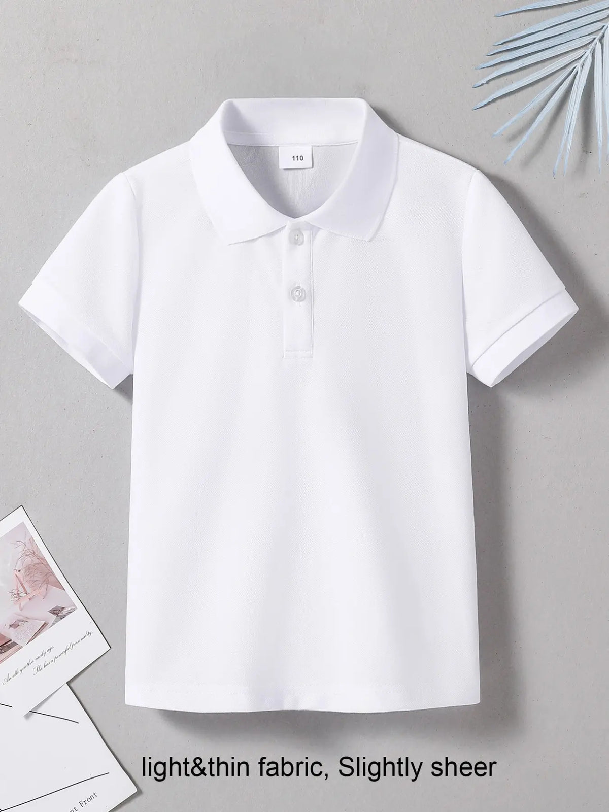 Summer Solid Color Fashion Preppy Short Sleeve Fabric Polo Shirt, Suitable for Casual, Sports, School Activities, Stylish and Comfortable