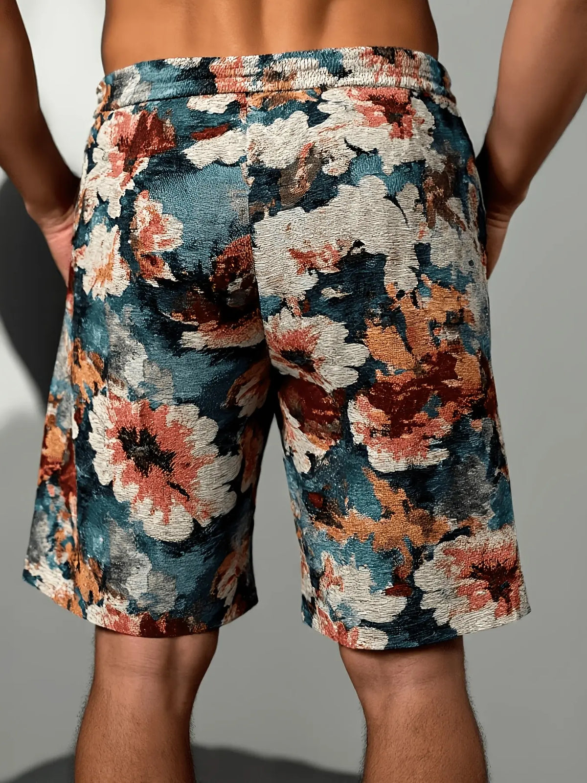Men's Plus Size Casual Floral Camouflage Tropical Shorts, Comfortable Daily Wear, Fashion Lightweight Summer Style, Stylish Men's Clothing, Fashionable Summer Shorts