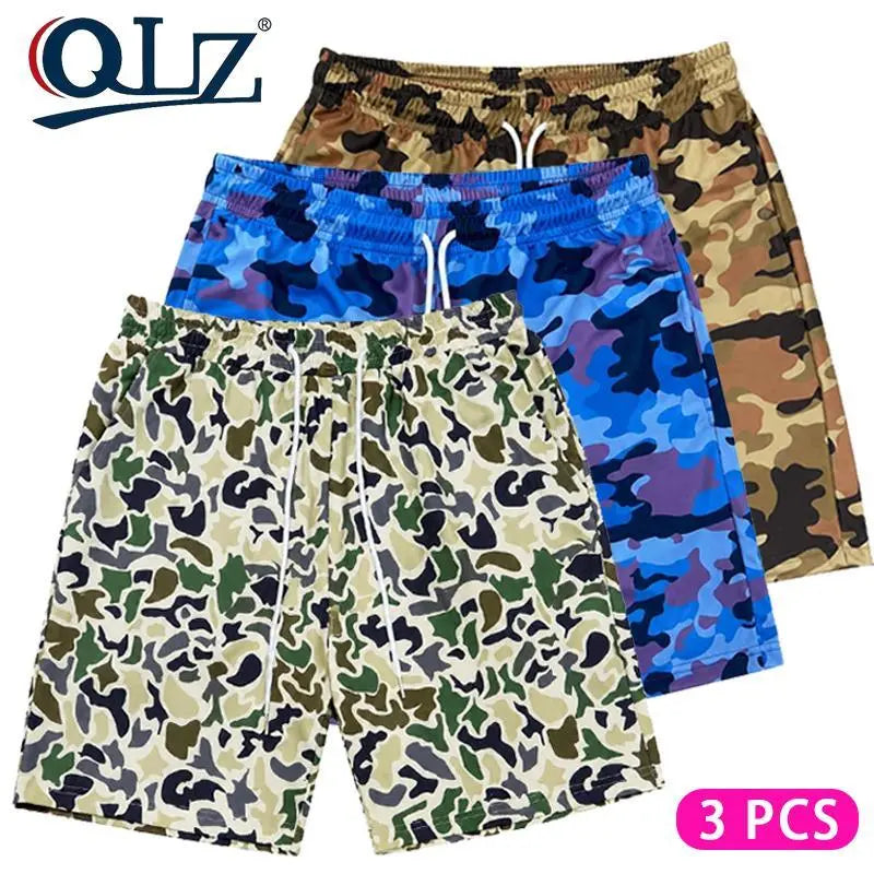 3pcs Men's Camo Print Shorts, Regular Fit Casual Street Shorts for Summer, Men's Bottoms for Daily Wear, Casual Streetwear Shorts