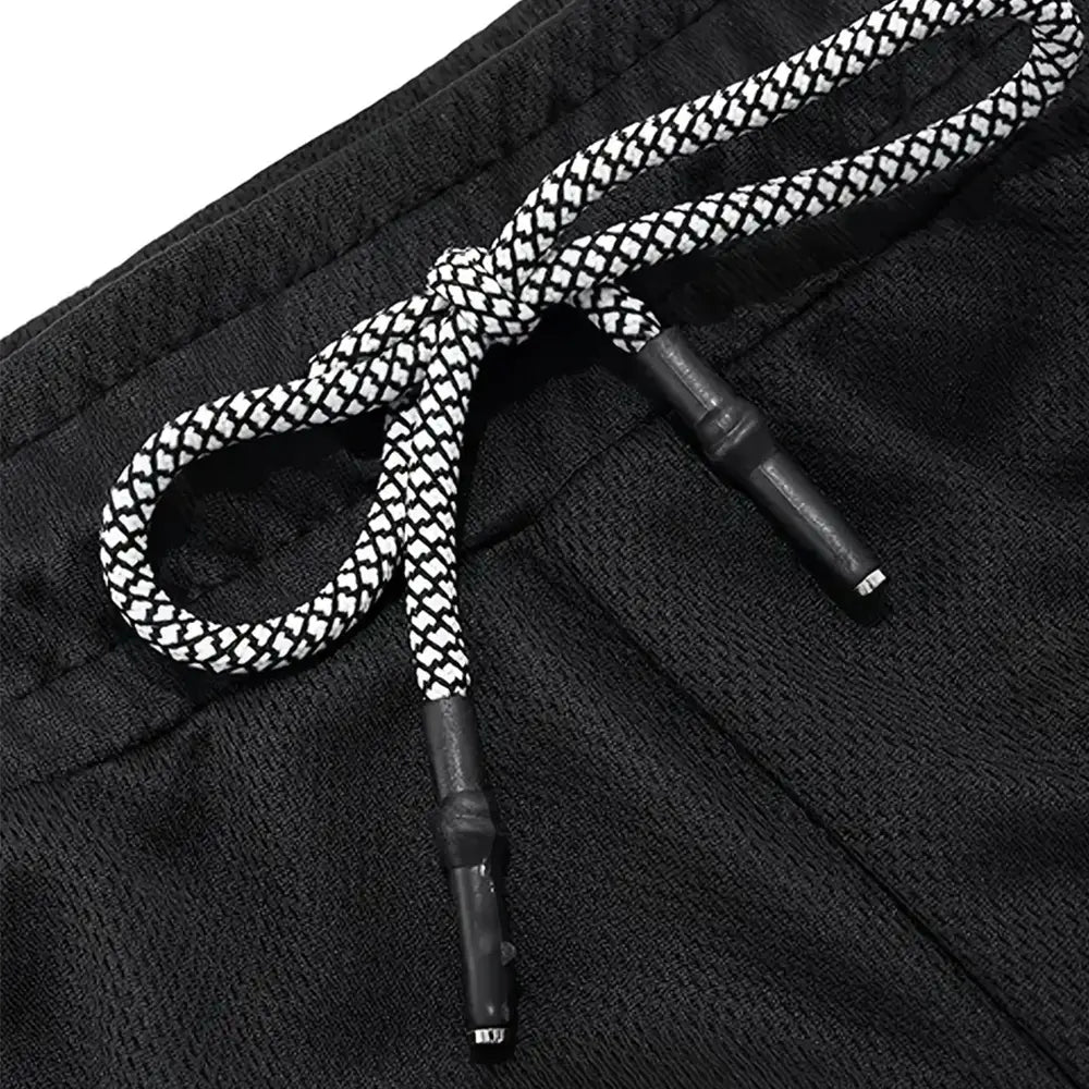 Men's Double-Layer Anime Graphic Shorts - Black, Camo - Streetwear, Vacation Outfits Short Bottoms